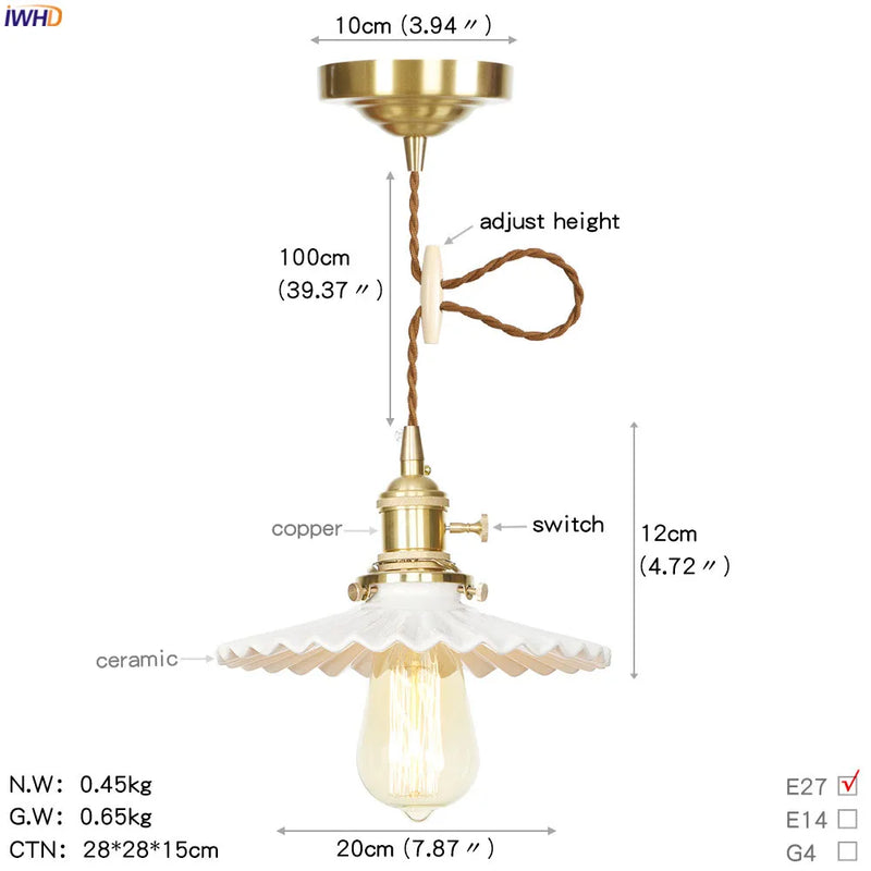 Axyaa Nordic LED Glass Pendant Lamp for Home Lighting