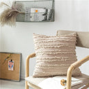 Axyaa Floral Tassel Cushion Cover in Yellow Ivory Grey Cotton, 45x45cm