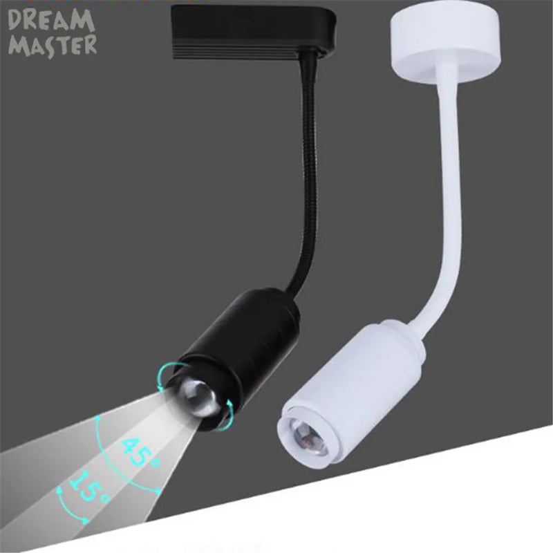 Axyaa Zoomable Gooseneck Track Light for Exhibition Gallery - Adjustable Beam Angle Rail Lamp