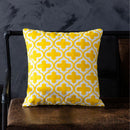 Axyaa Yellow Geometric Embroidered Cushion Cover 45x45cm