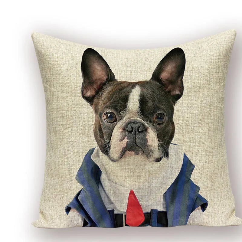 Axyaa Animal Dog Pillow Covers: Golden Retriever, Boston Terrier, Chihuahua Decor