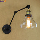 Axyaa Loft Industrial Glass Swing Arm Wall Lamp Fixtures for Bar Coffe Style