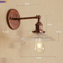 Axyaa Vintage Brass Swing Arm Wall Sconce Glass Industrial Wall Light