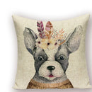 Axyaa Animal Dog Pillow Covers: Golden Retriever, Boston Terrier, Chihuahua Decor