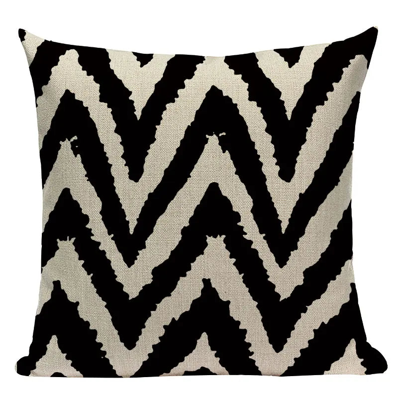 Axyaa Simple Geometry Pillowcase - Zebra Leopard Print Home Cushion