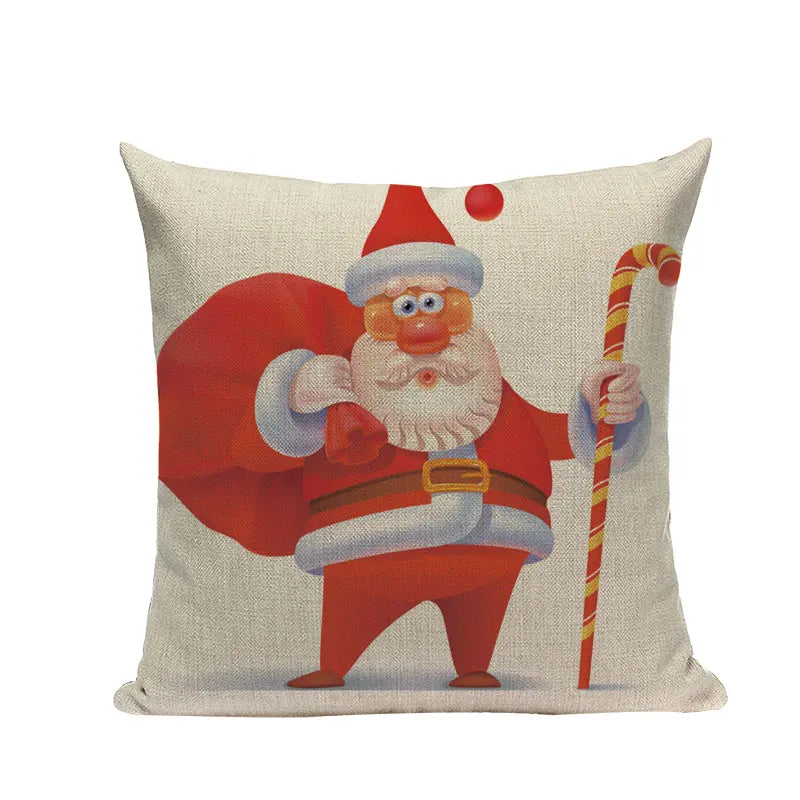 Axyaa Christmas Cushion Cover: Festive Square Pillow Case for Home Xmas Ambience