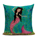Axyaa Mermaid Pillowcase Ocean Style Cushion Cover 45x45cm Square Home Decor