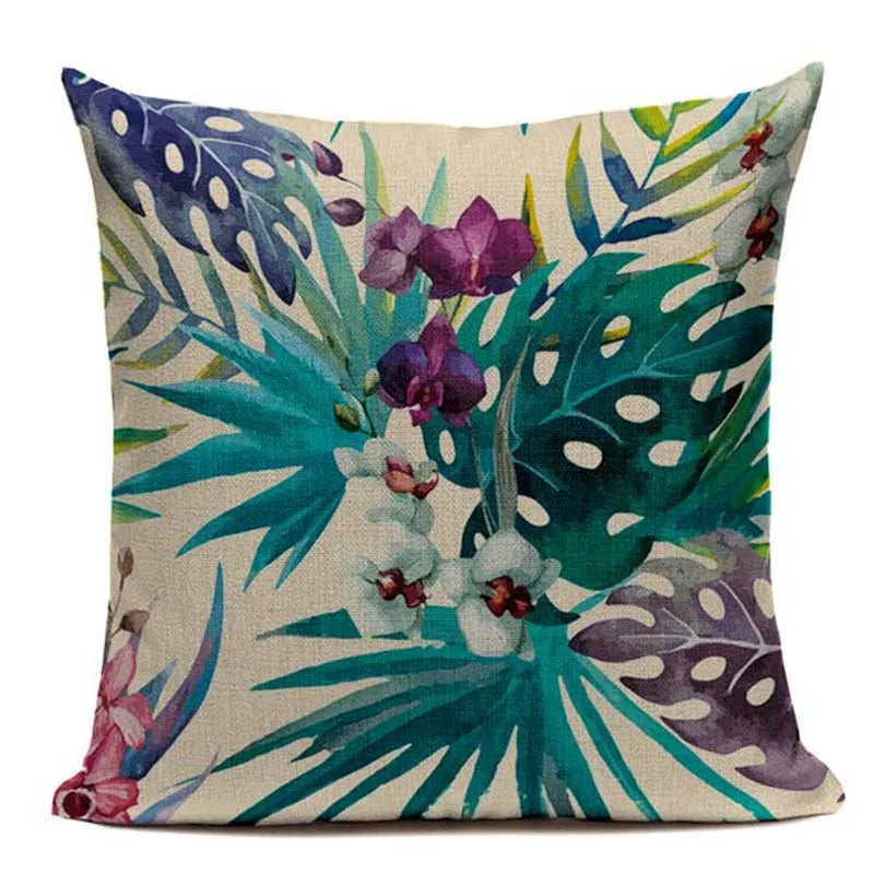 Axyaa Tropical Plant Banana Leaf Throw Pillow Cover for High Quality Home Decor