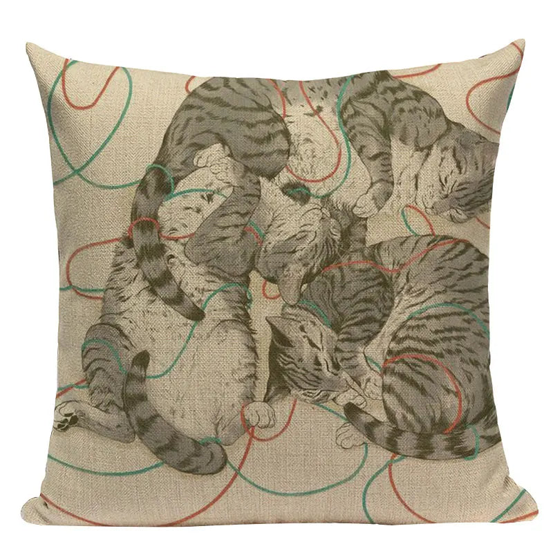 Axyaa Cute Animal Cartoon Home Decor Cushions - Golden Retriever & Koala Pillows