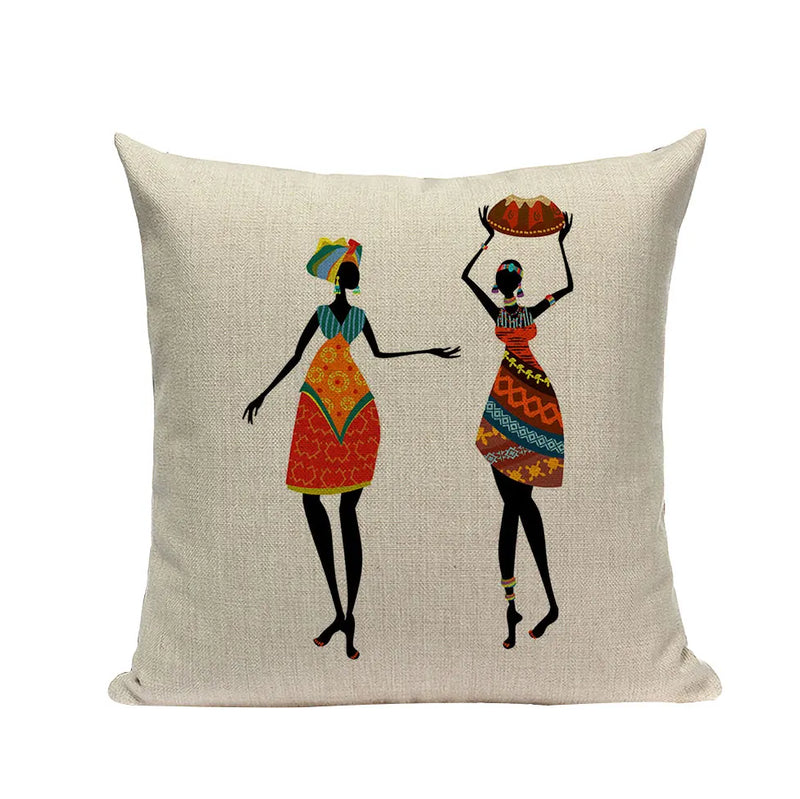 Axyaa African Geometric Dance Pillow Cover Ethnic Bedroom Sofa Decor