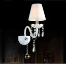Axyaa White Crystal Wall Lamp with Double Head LED E14 Bulbs