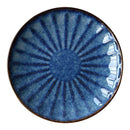 Axya Blue Ceramic Dinner Plate for Western Restaurant Use
