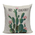 Axyaa Yellow Cactus Watercolor Cushion Cover Farmhouse Decor Pillowcase