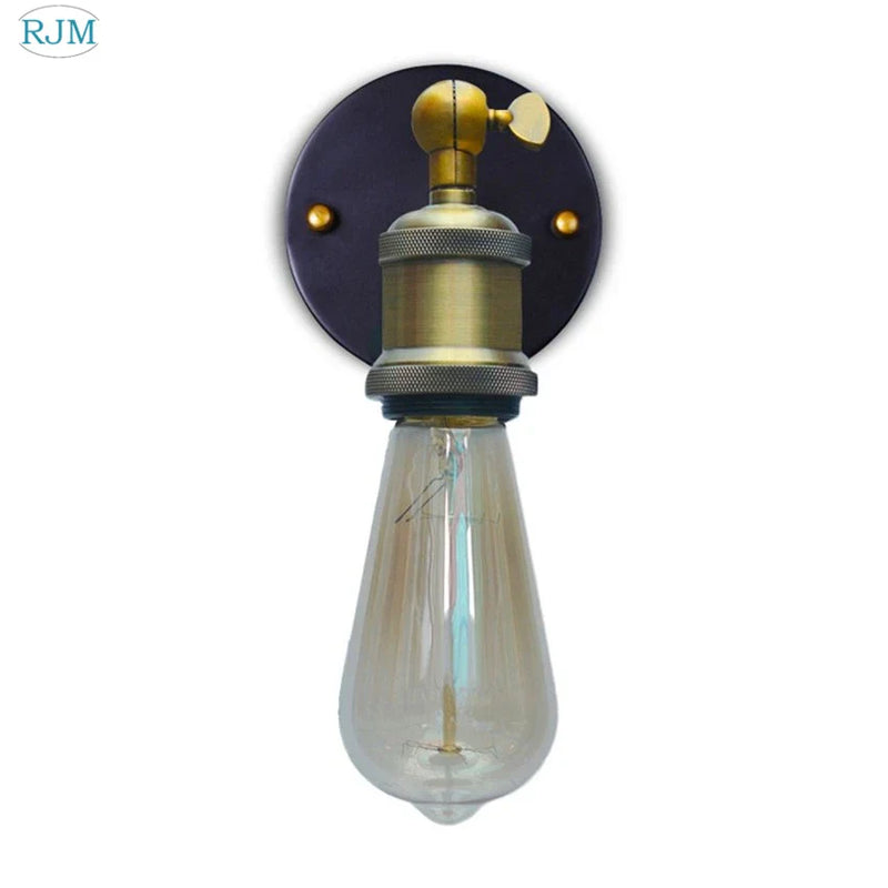 Axyaa Rustic Industrial Iron Wall Lights for Bedroom, Retro Loft Edison Wall Sconce
