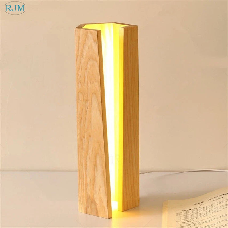 Axyaa Solid Wood Table Lamp for Modern Home Lighting