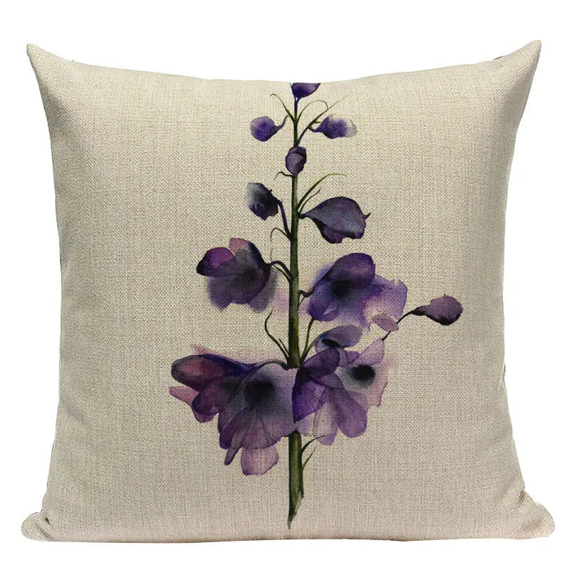 Axyaa Velvet Deer Floral Stripes Pillow Cover for Sofa Beds and Car