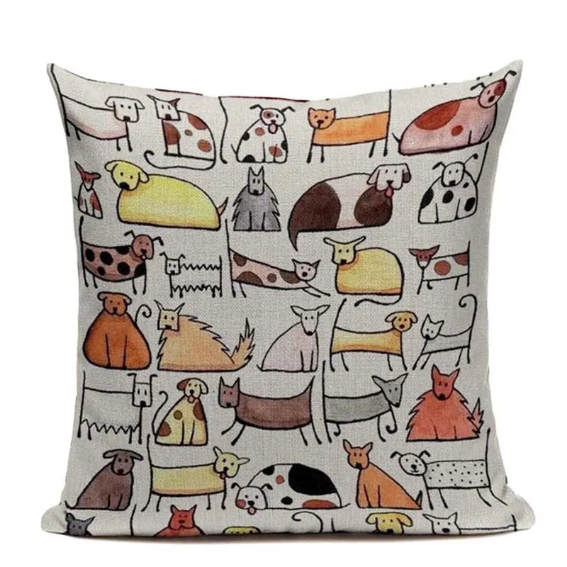 Axyaa Cartoon Animal Pillowcase for Sofa Bed - Cute Decorative Cushion Cover