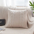 Axyaa Cable Knit Cushion Cover Soft Solid Pillow Case, 45cm*45cm, 5 Colors
