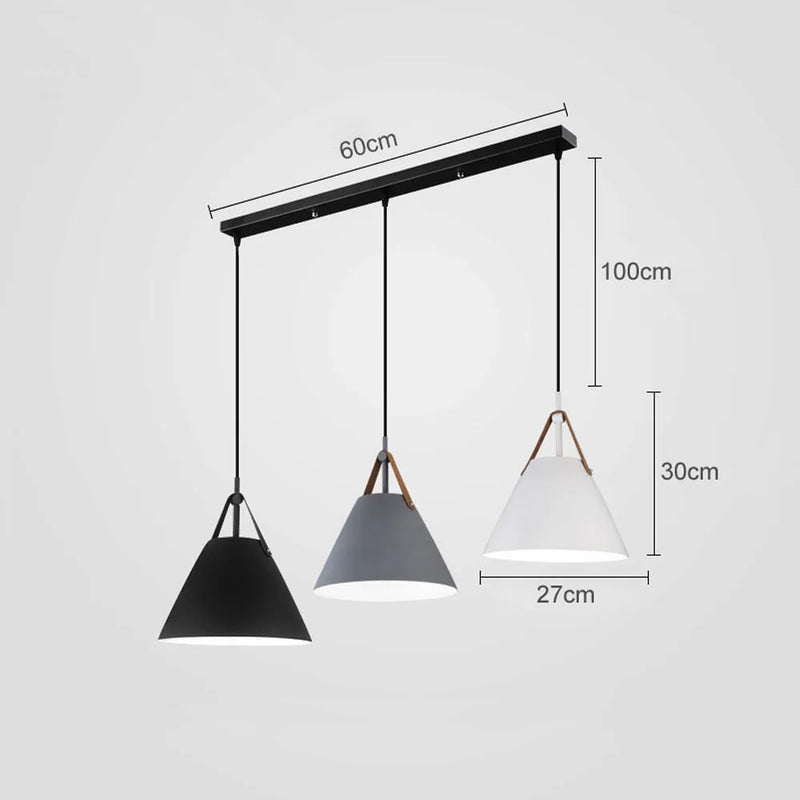 Axyaa Nordic Pendant Lights for Dining Room - LED Indoor Lamp E27, Single to Three Heads AC110-220V