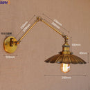 Axyaa Vintage Industrial Swing Arm Wall Lamp Gold Copper LED Sconce