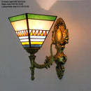 Stained Glass Lampshade Butterfly Pyramid Wall Lamp by Axyaa