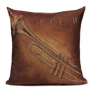 Axyaa Music Series High Quality Cotton Linen Cushion Cover Pillow Case