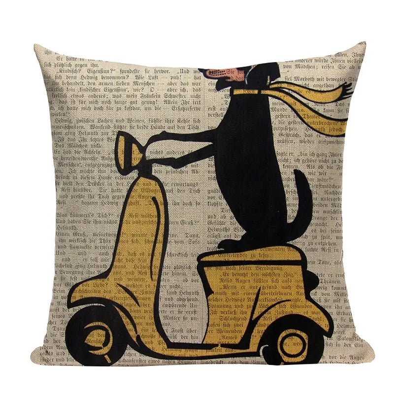 Axyaa Cute Dog Pillow Cases Cartoon Animal Decorative Pillows for Couch
