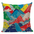 Axyaa Japanese Style Decorative Cushion Covers- Crane Fish Design for Home Decor