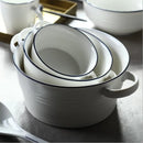 Axya White Ceramic Soup Bowl with Handle - Nordic Style Tableware