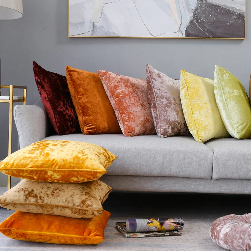 Axyaa Plush Fringed Soft Pillow Cover 50x50cm Solid Cushion for Home Decor