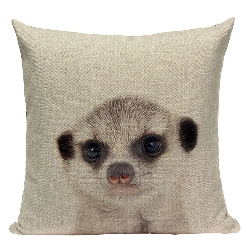 Axyaa Deer Print Cushion Cover 45x45cm Sofa Car Decor Pillow