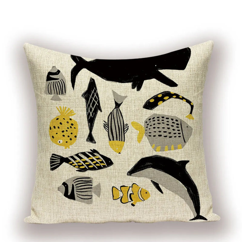 Axyaa Nordic Fish Cushion Covers – High Quality Decorative Pillows