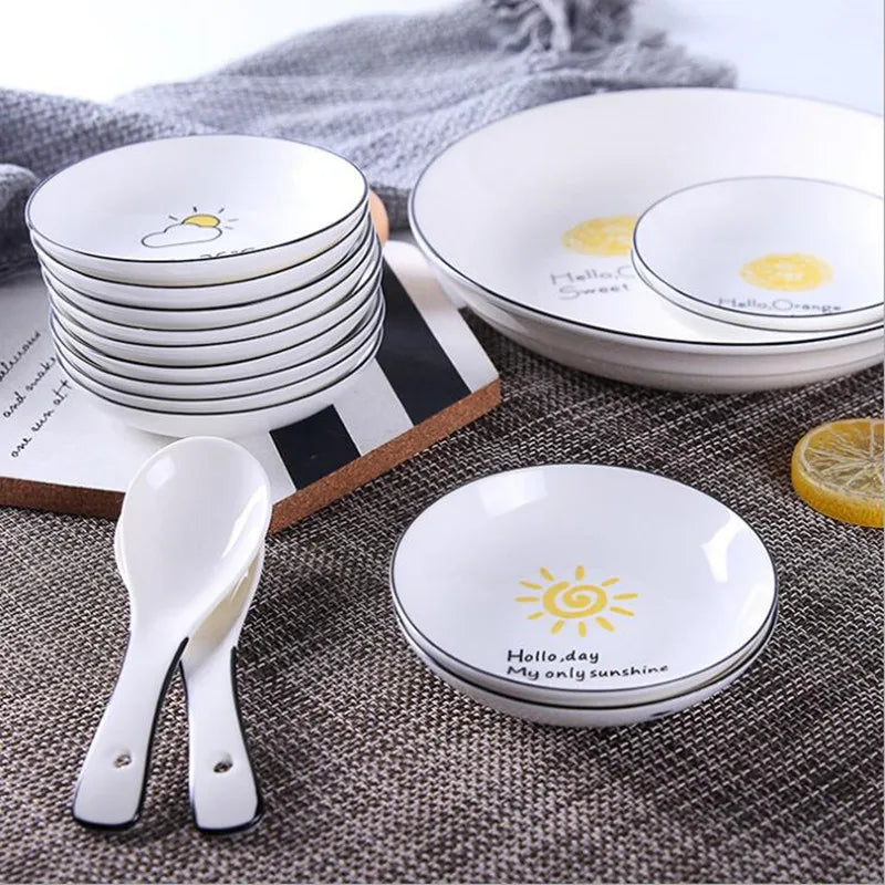 Axya™ Weather Pattern Soy Dish 10cm - Novelty Kitchen Tableware Small Plate Gift