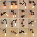 Axyaa Retro Iron Industrial Water Pipe Wall Light, Vintage Style Sconces