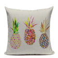 Colorful Pineapple Ananas Decor Cushion Cover by Axyaa - Modern Tropical Print