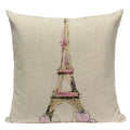 Axyaa London Bridge Paris Eiffel Tower Decorative Printed Throw Pillows