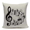 Axyaa Music Series High Quality Cotton Linen Cushion Cover Pillow Case