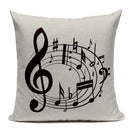 Axyaa Music Series High Quality Cotton Linen Cushion Cover Pillow Case