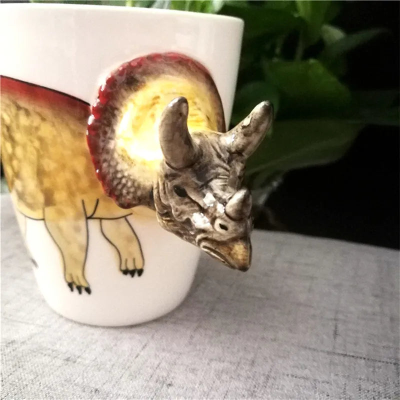 Axya Dinosaur Shape Hand Painted Ceramic Mug - Perfect Birthday Gifts