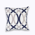 Axyaa Geometric Blue Embroidered Cushion Cover, 45x45cm, Home Decor