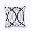 Axyaa Geometric Blue Embroidered Cushion Cover, 45x45cm, Home Decor