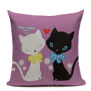 Axyaa Hand Painted Cat Eyes Linen Pillow Cover, Nordic Style, Black White Pattern