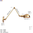 Axyaa Vintage Adjustable Swing Arm Wall Light - Silver Loft Style Vintage LED, Retro Edison
