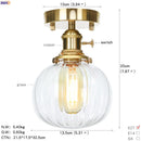 Axyaa Vintage Nordic Glass Ball Ceiling Light Fixture Copper LED Lamp