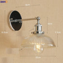 Axyaa Vintage Brass Swing Arm Wall Sconce Glass Industrial Wall Light