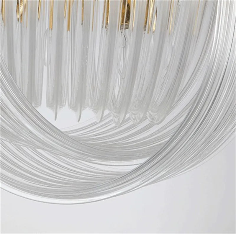 Axyaa Art Glass Tube Pendant Chandelier: Modern Dining Room Hanging Lamp