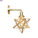 Axyaa Vintage Copper Wall Lamp Star Glass LED Wall Lights Fixtures