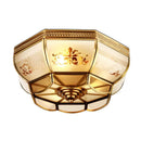 Axyaa Copper Ceiling Light with Glass Lampshade for Bedroom and Study Room
