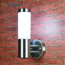 Axyaa Stainless Steel Outdoor LED Wall Light with Milky Lampshade