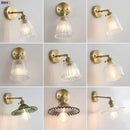 Axyaa Copper Glass LED Wall Light Vintage Wall Lamp Sconce